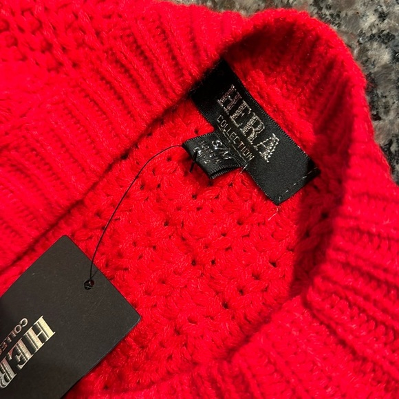 Hera collection red distressed acrylic crochet sleeveless sweater NWT S/M - Picture 6 of 9